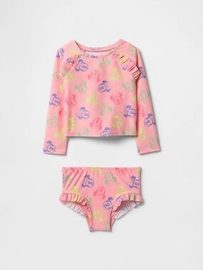 Gap × Disney Baby & Toddler Rash Guard Swim Two-Piece - Creamy Coral - 5YRS